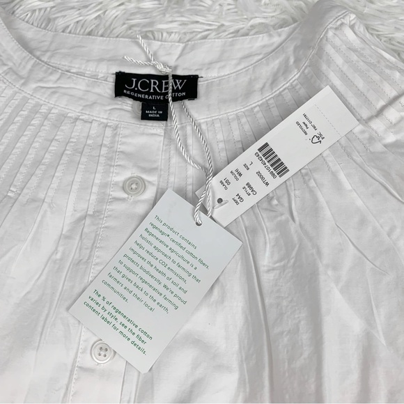 J Crew short sleeve Jolie dress in eyelet cotton poplin button front in white - Picture 9 of 12